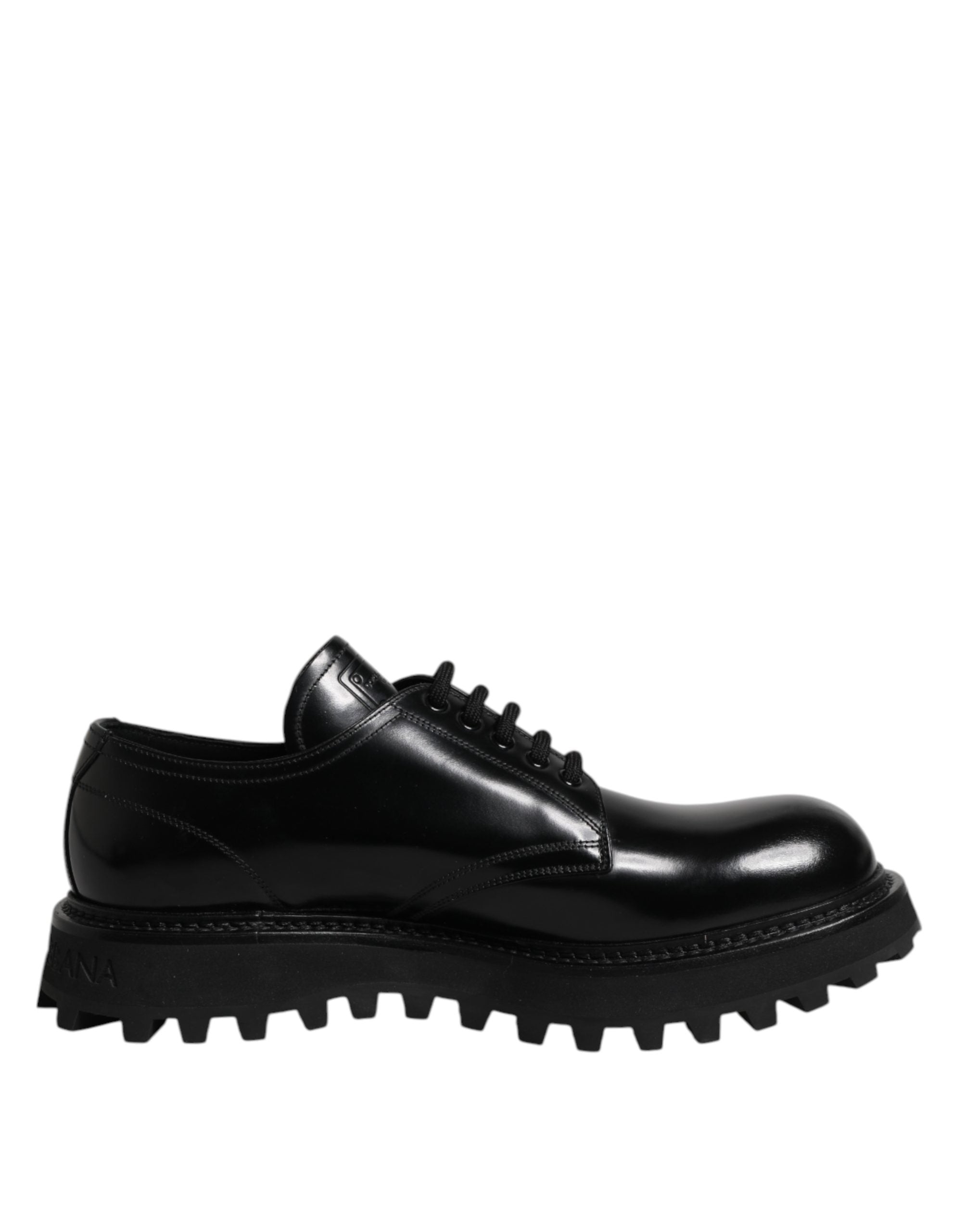 Dolce & Gabbana Black Calf Leather Hi-Trekking Derby Shoes