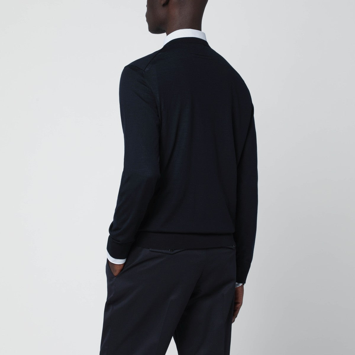 ZEGNA ZEGNA Navy blue crew-neck wool sweater