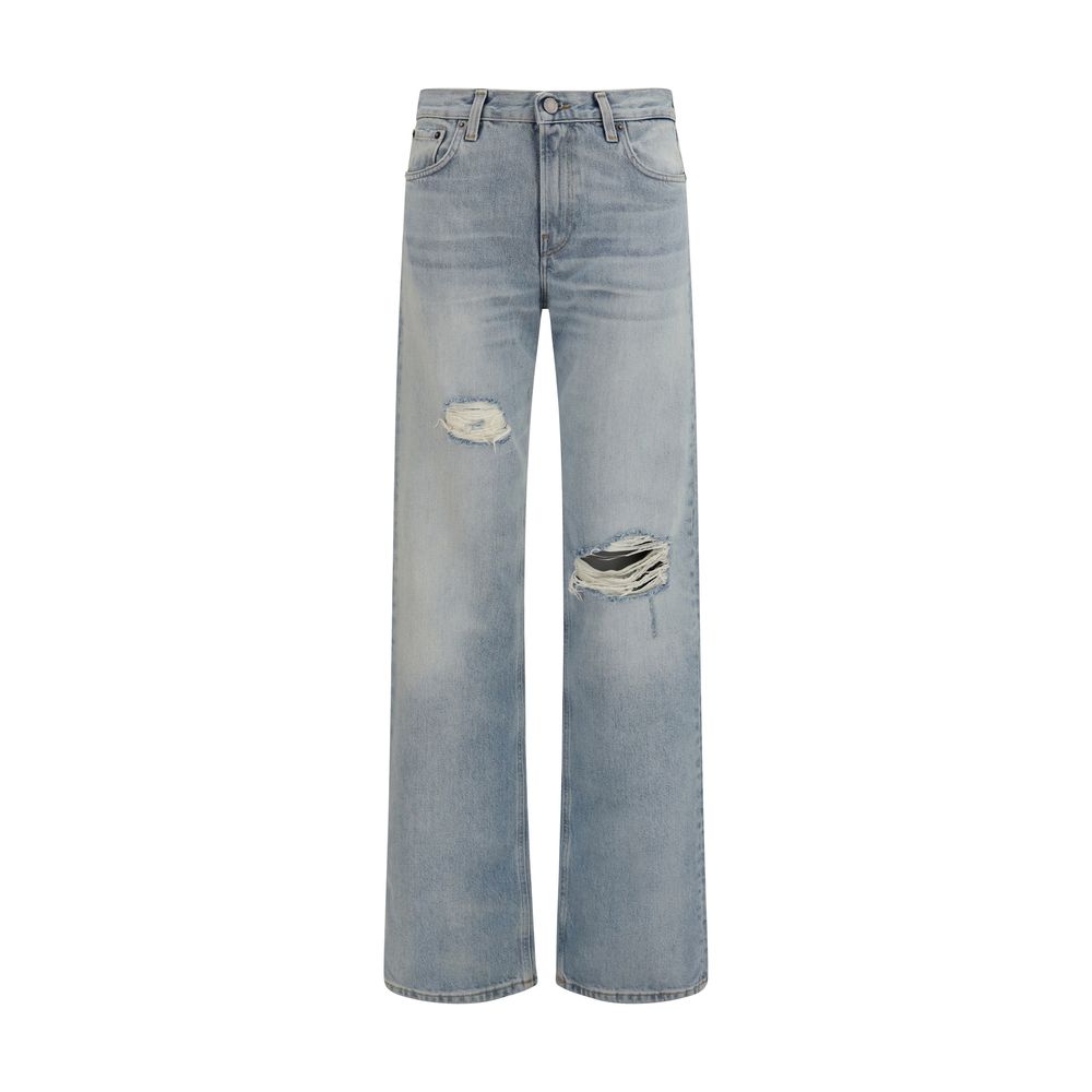 Haikure Blue Cotton Straight-Leg Jeans