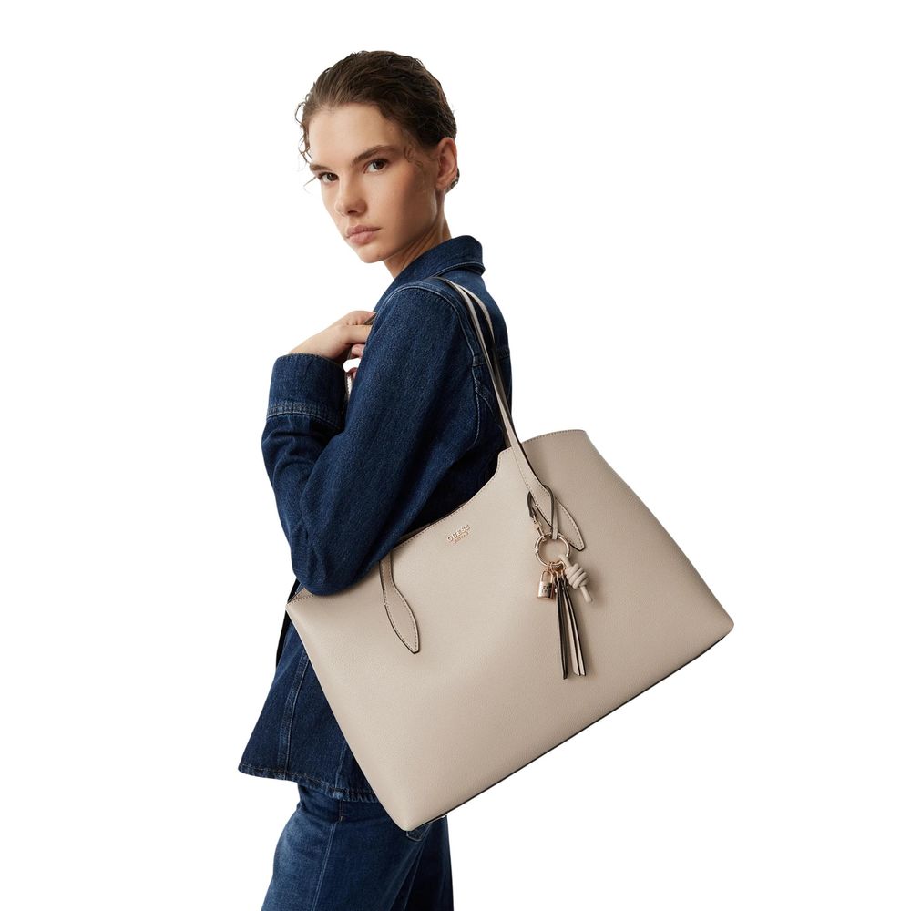 Guess Gold Polyethylene Handbag