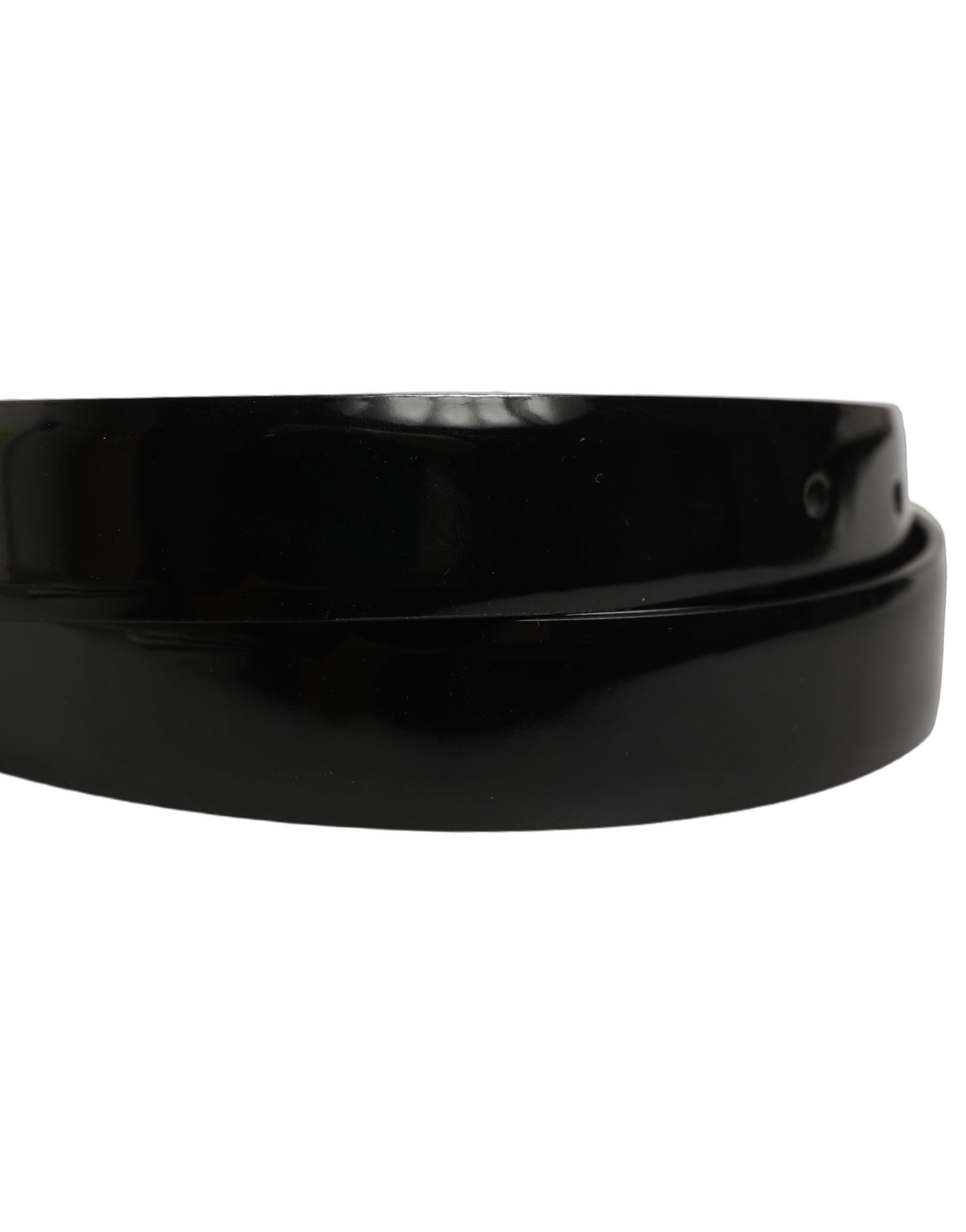 Dolce & Gabbana Black Classic Leather Gold Tone Buckle Belt