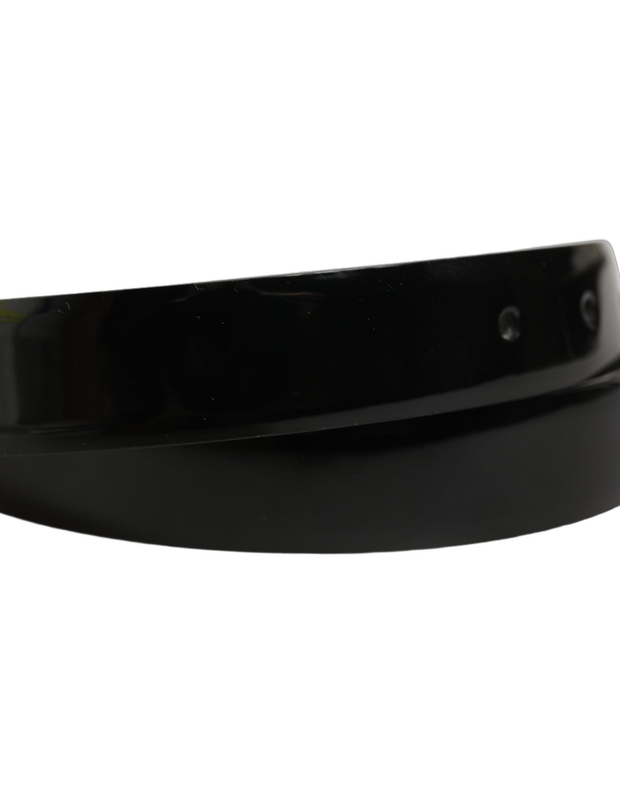 Dolce & Gabbana Black Classic Leather Gold Tone Buckle Belt