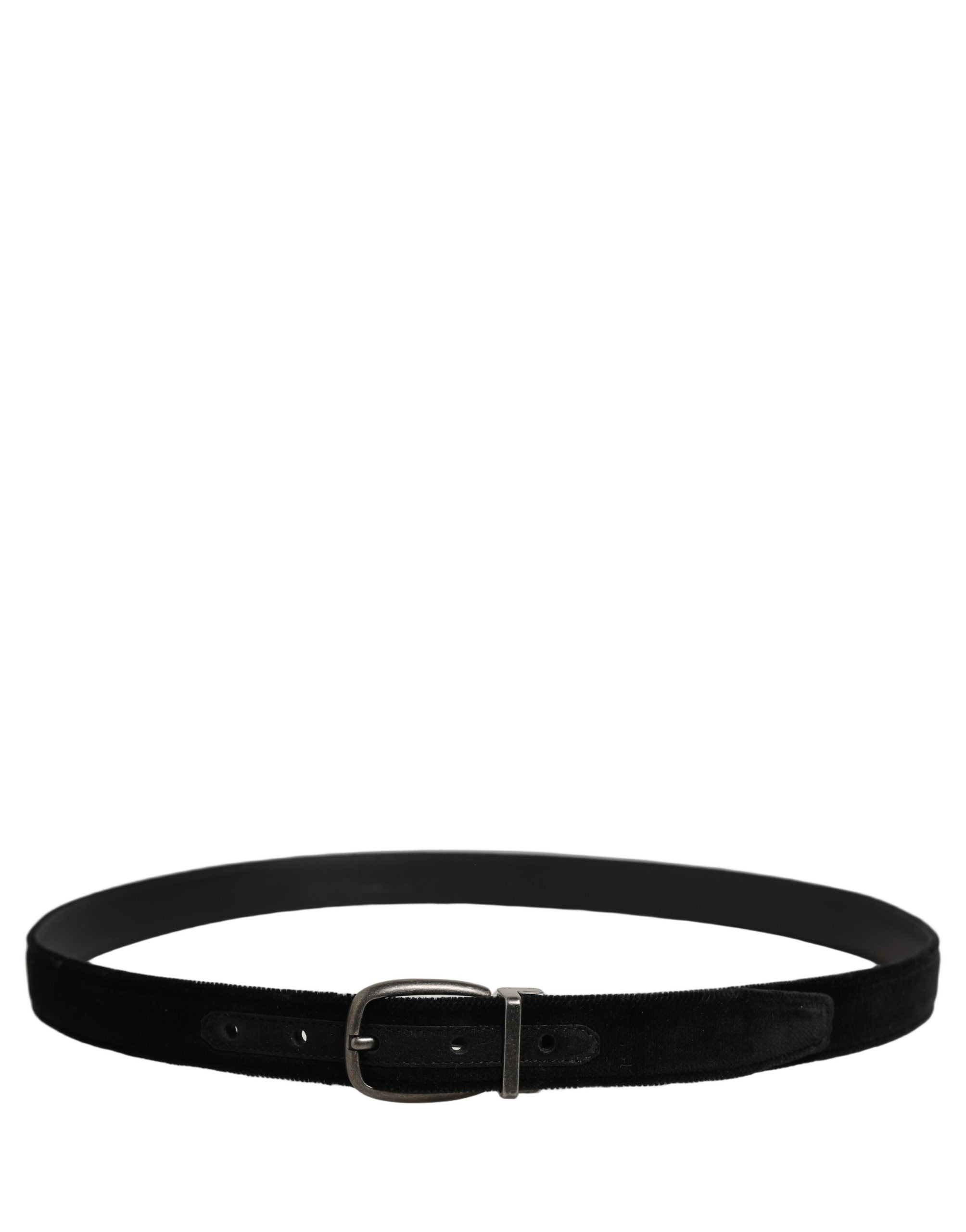 Dolce & Gabbana Black Cotton Metal Buckle Classic Men Belt