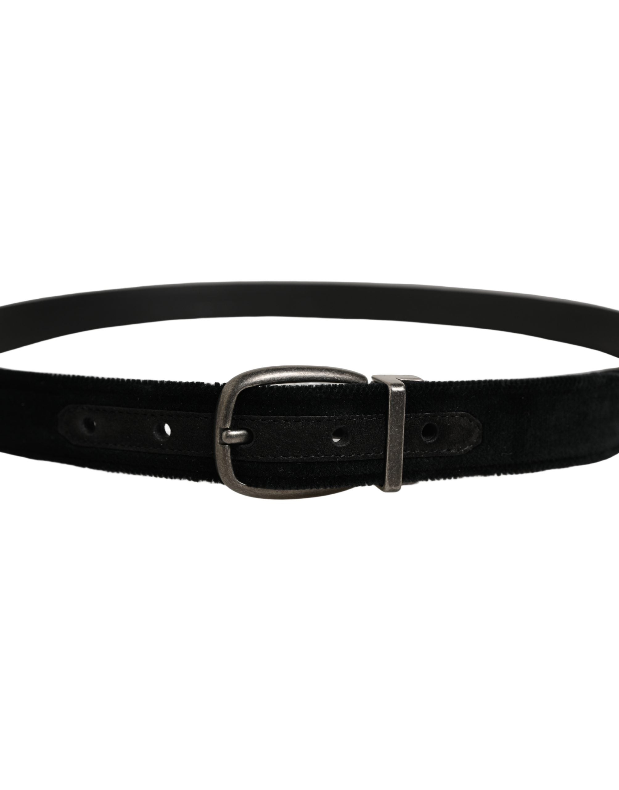 Dolce & Gabbana Black Cotton Metal Buckle Classic Men Belt