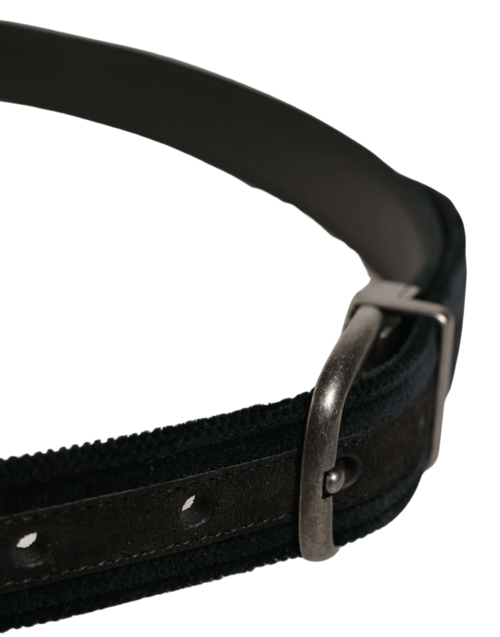 Dolce & Gabbana Black Cotton Metal Buckle Classic Men Belt