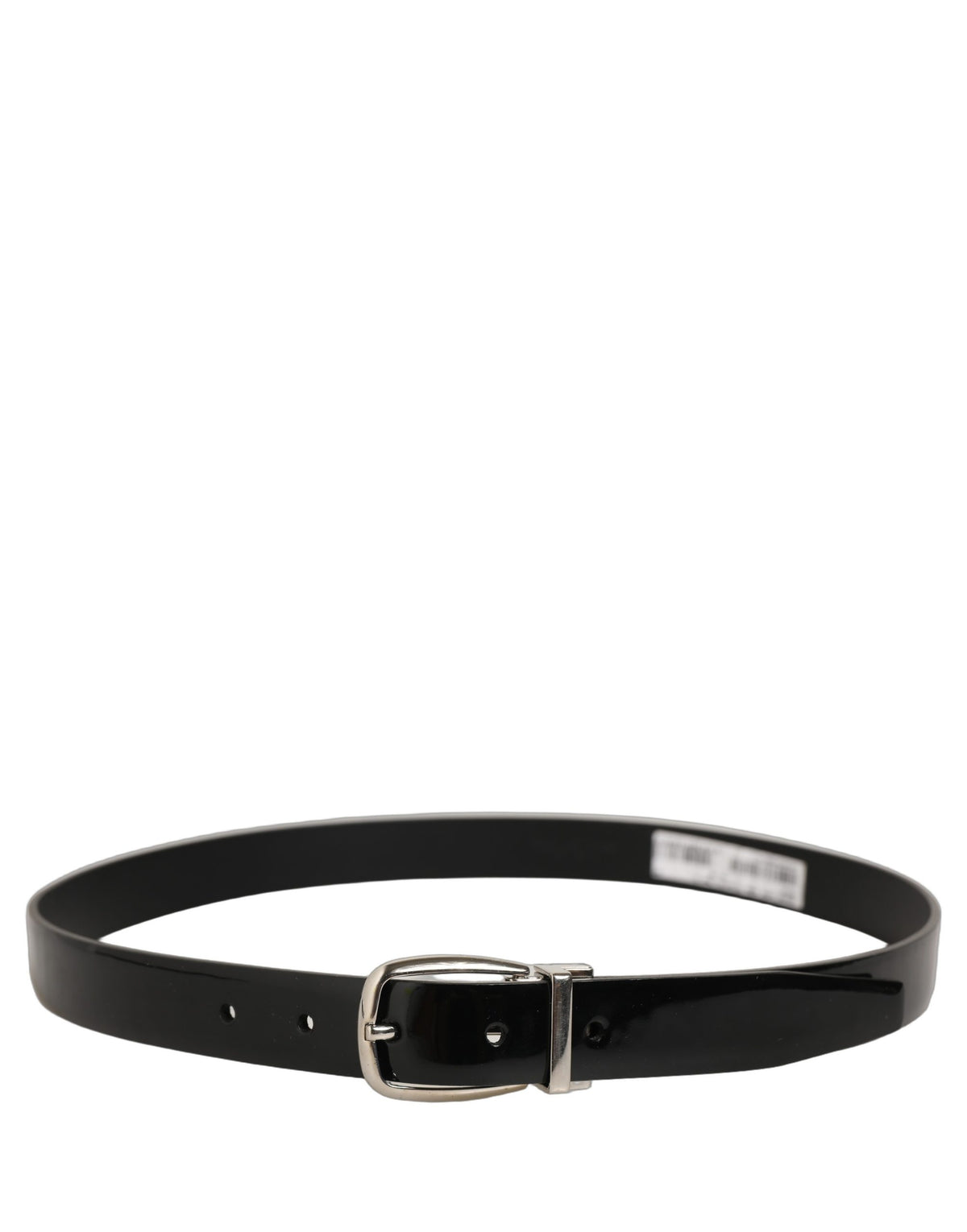 Dolce & Gabbana Black Classic Leather Silver Tone Buckle Belt