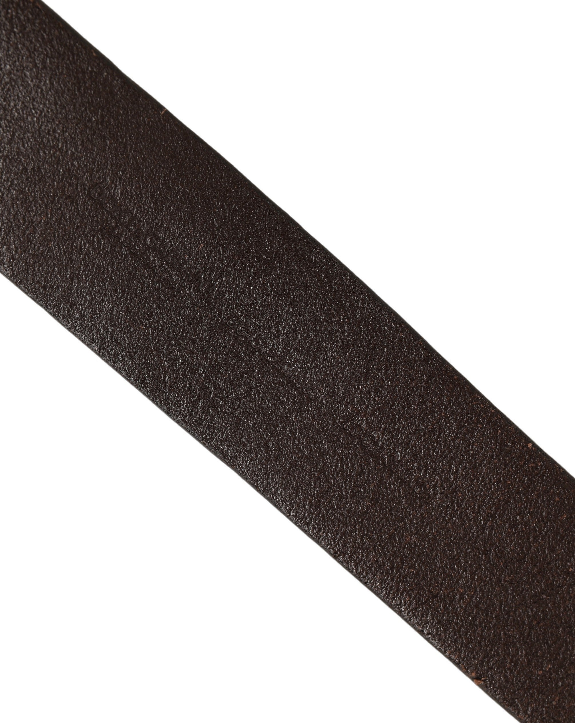 Dolce & Gabbana Belt Brown Leather Double Prong Metal Buckle