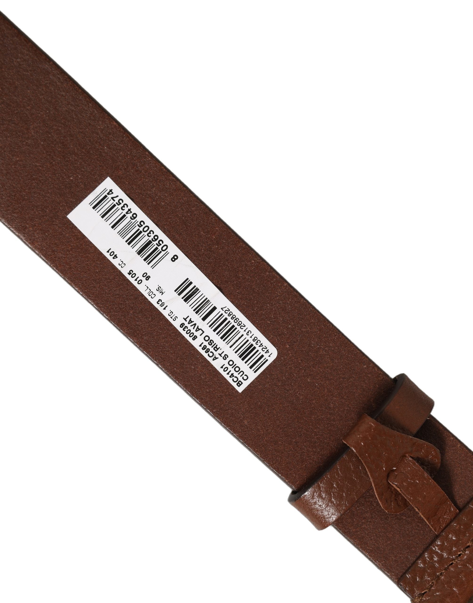 Dolce & Gabbana Brown Leather Bee Accent Metal Buckle Belt