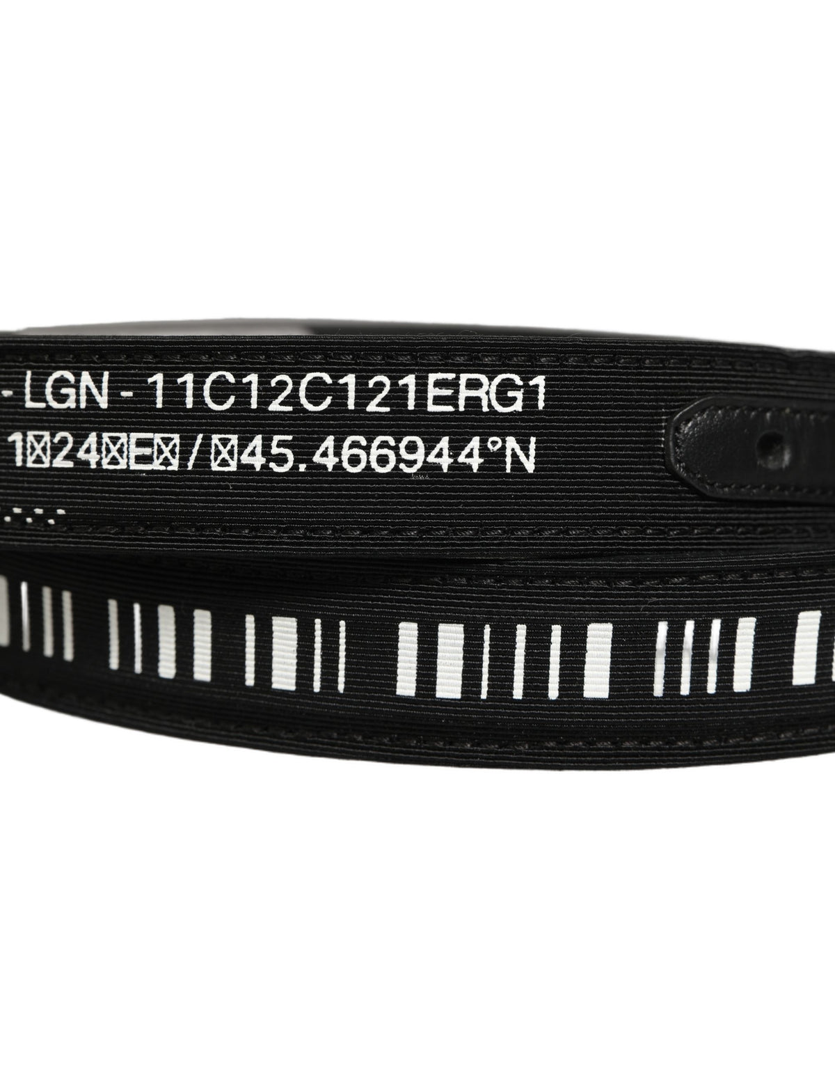 Dolce & Gabbana Black Fabric Leather Barcode Silver Buckle Belt