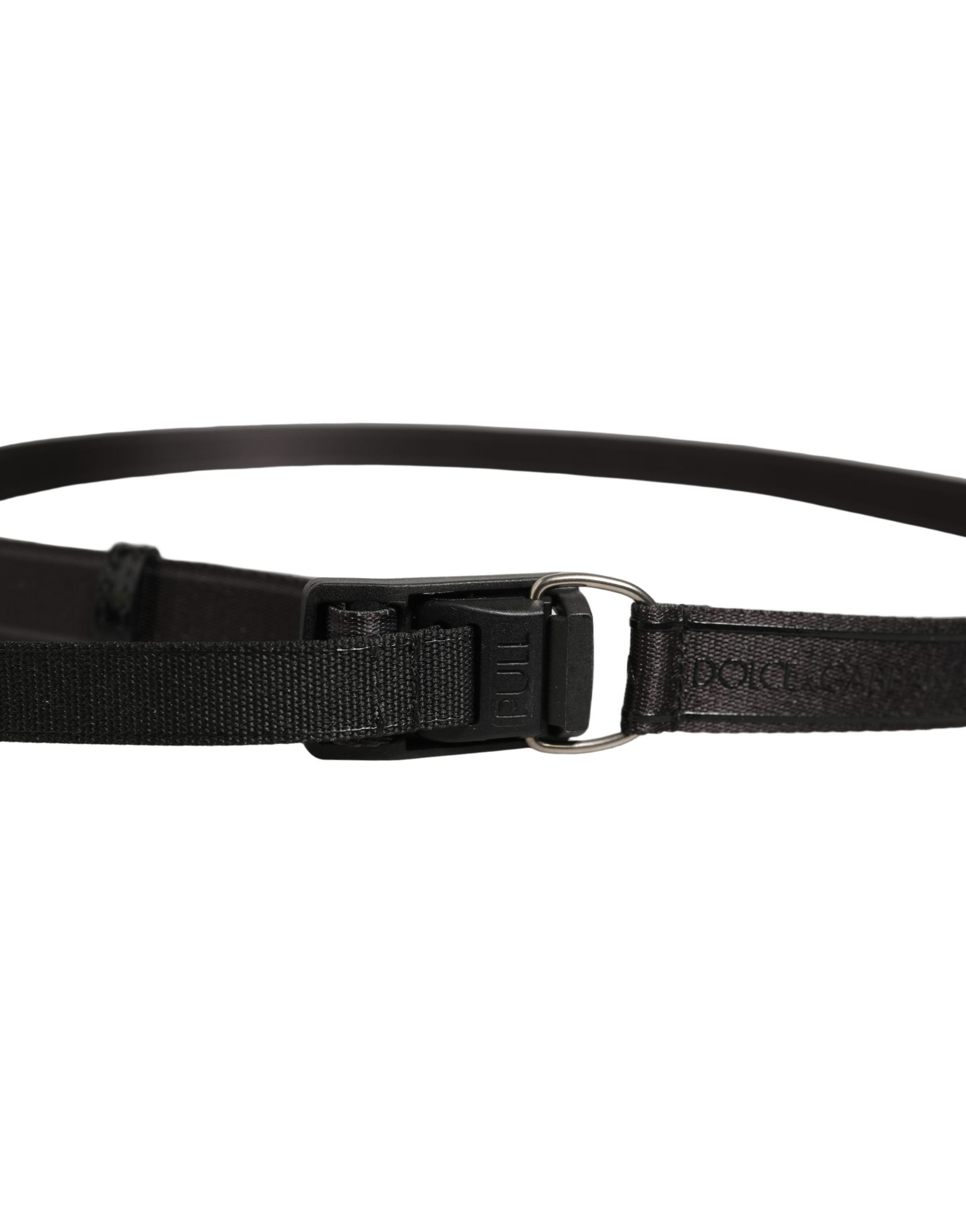 Dolce & Gabbana Men Black Nylon Webbing Plastic Buckle Belt