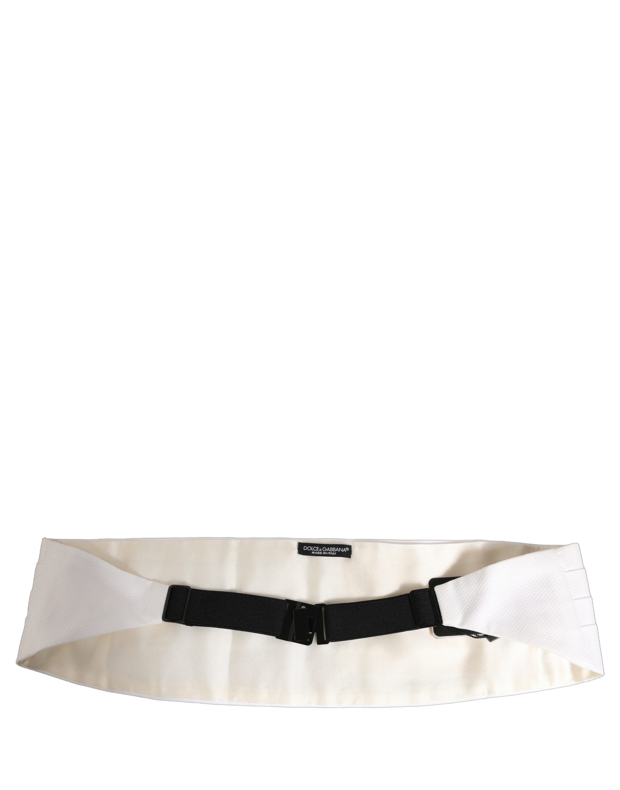 Dolce & Gabbana White Men Wide Waist Belt Cotton Cummerbund