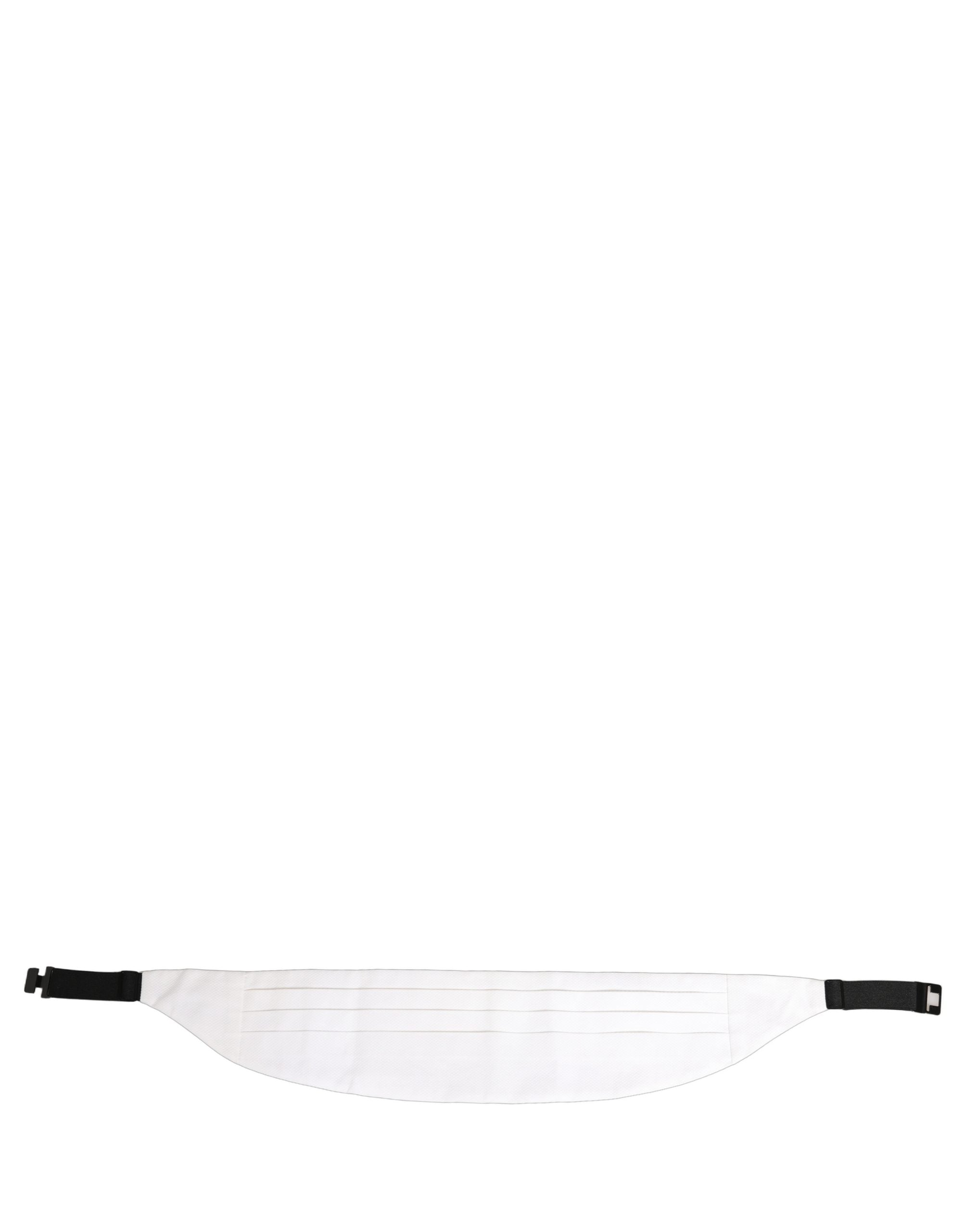 Dolce & Gabbana White Men Wide Waist Belt Cotton Cummerbund