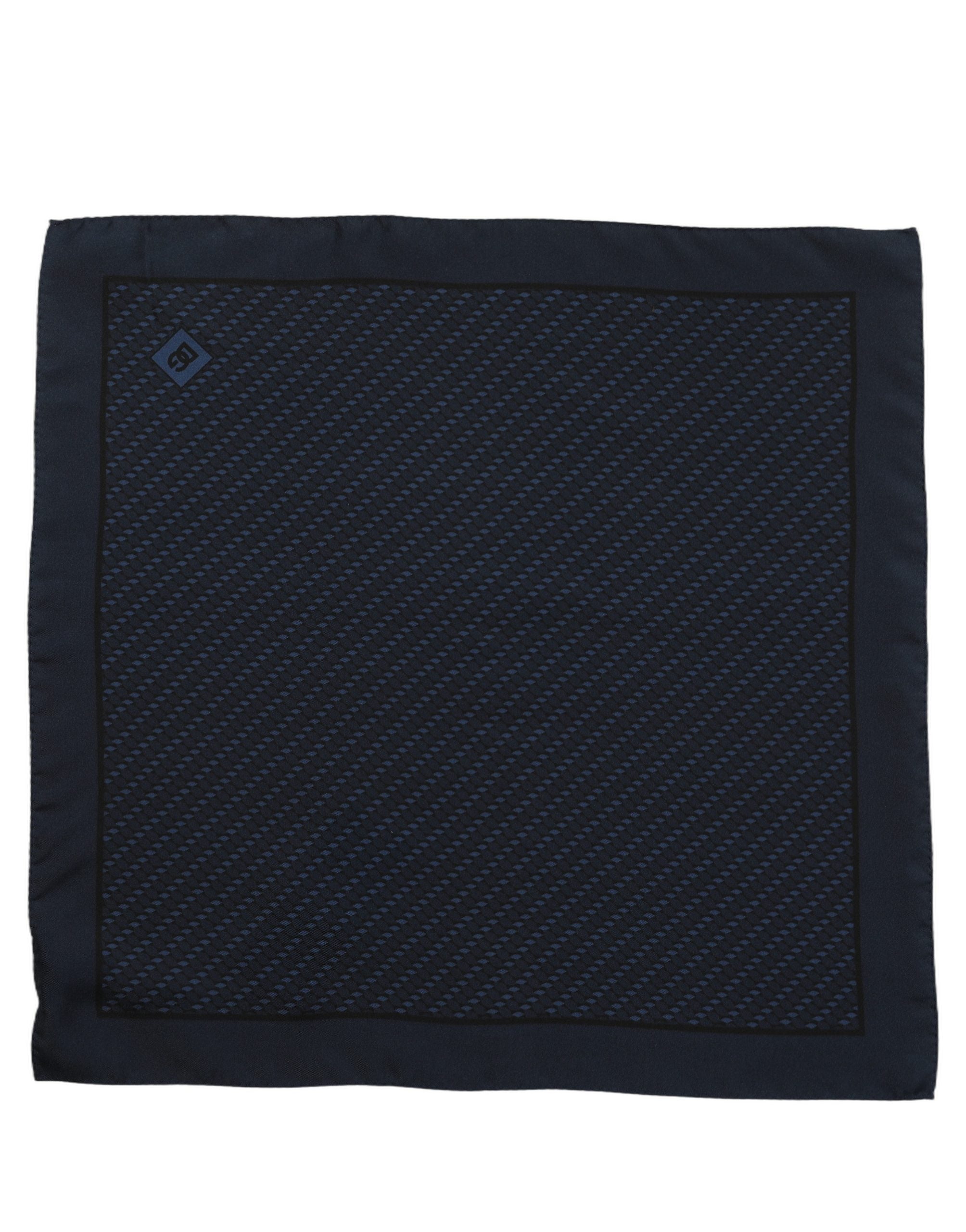 Dolce & Gabbana Dark Blue Silk Pocket Square Foulard Scarf