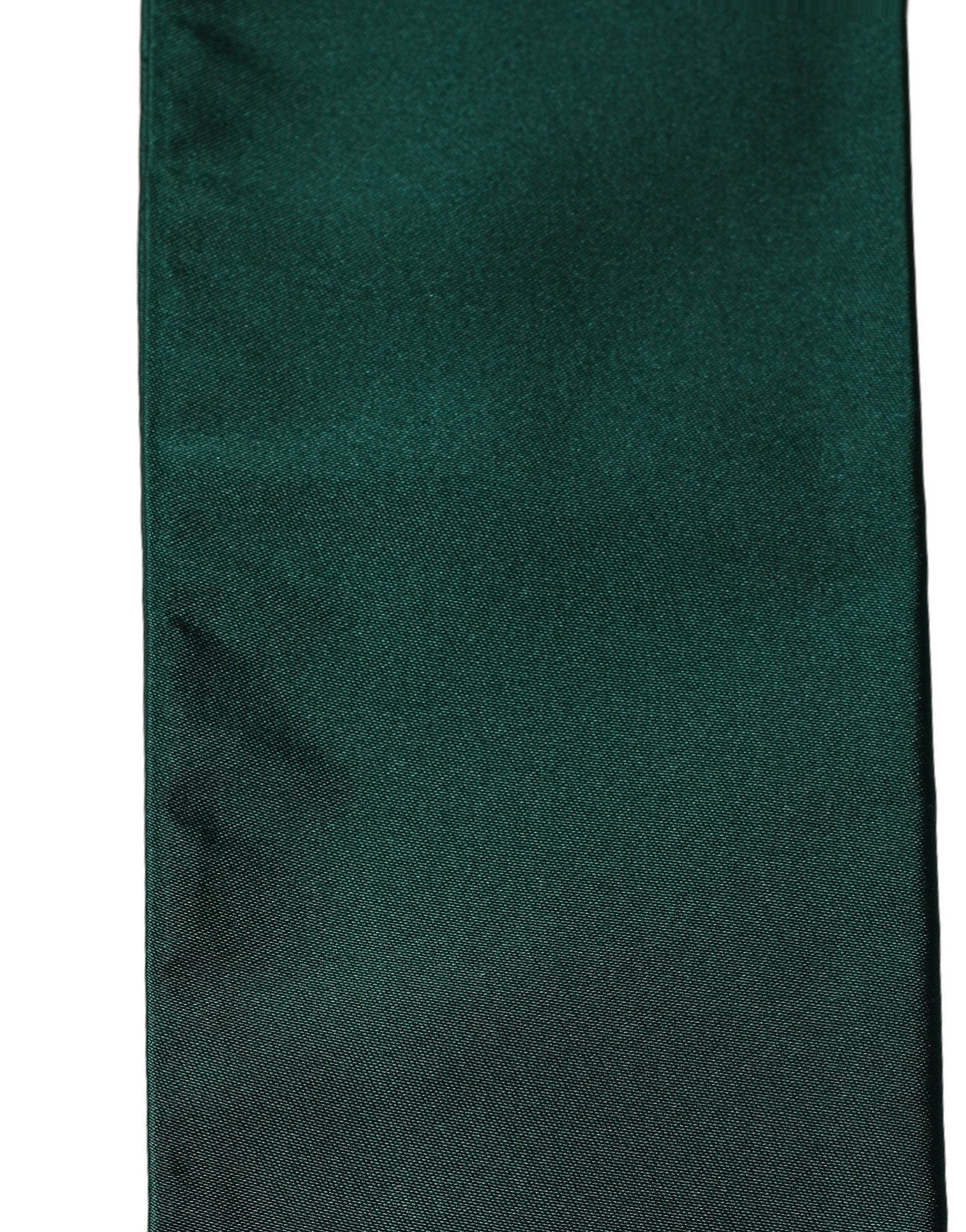 Dolce & Gabbana Men Green Satin Silk Fringed Lace Stole
