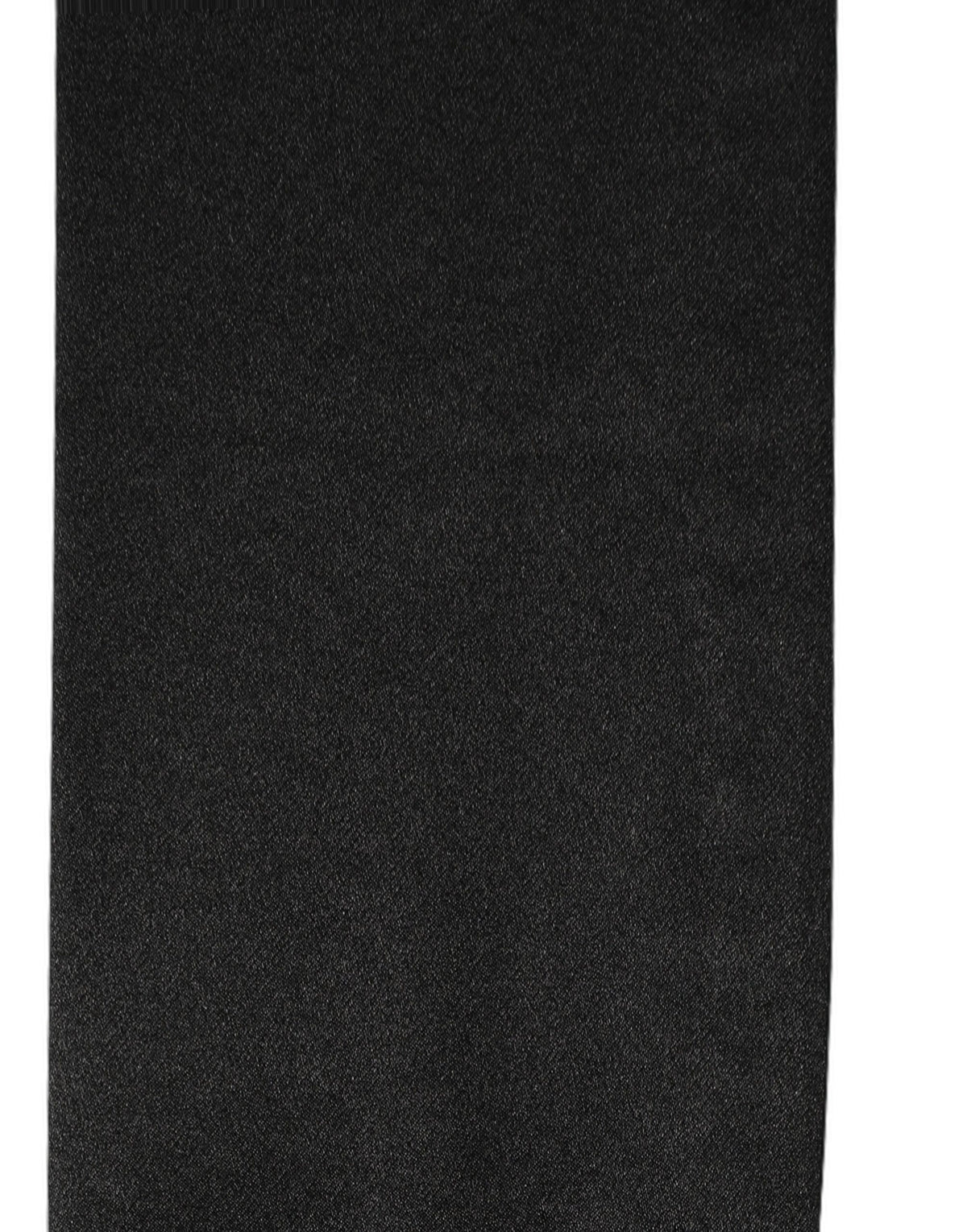 Dolce & Gabbana Men Black Satin Silk Fringed Neck Shawl Scarf