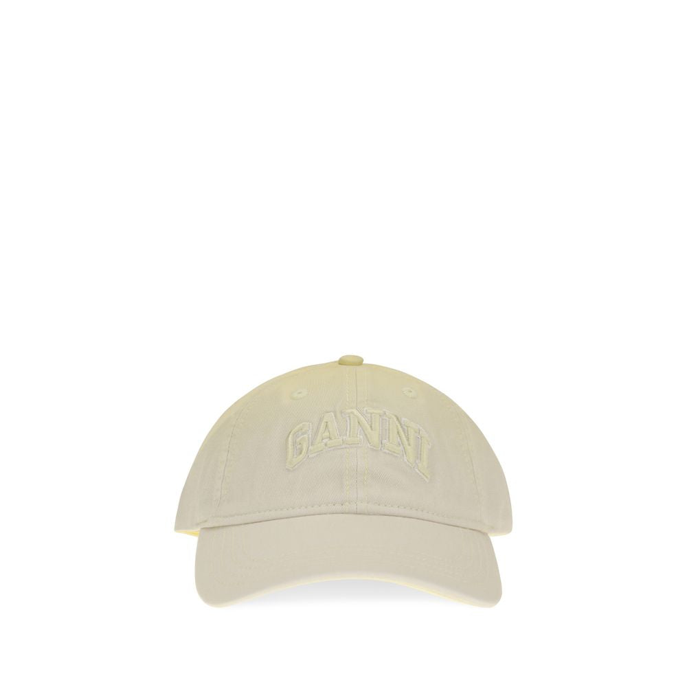 Ganni Beige Cotton Cap (Baseball Hat)