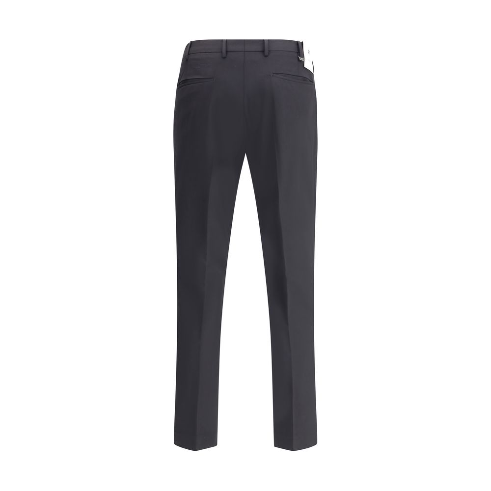 PT Torino Black Wool Oves Aries Casual Pants