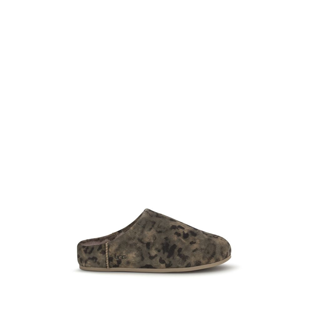 UGG Brown Suede Leather Mules