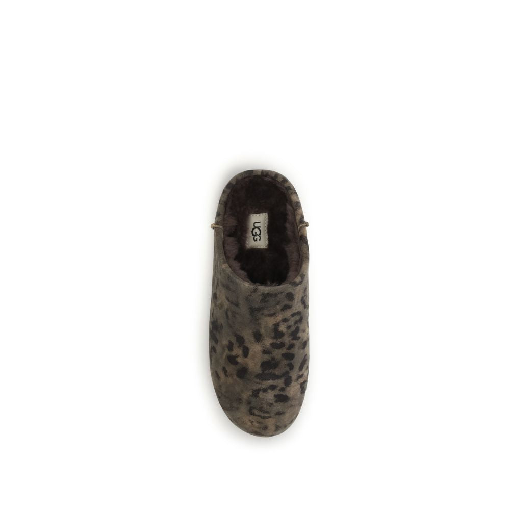 UGG Brown Suede Leather Mules