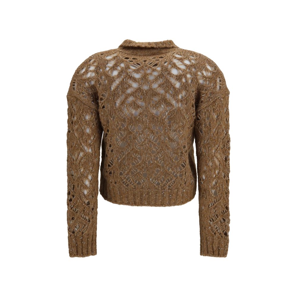 Max Mara Brown Alpaca Vicugna Pacos Cardigan