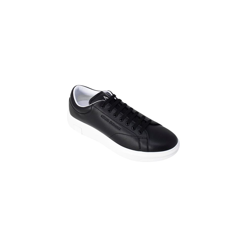 Armani Exchange Black Leather Low Top Sneakers