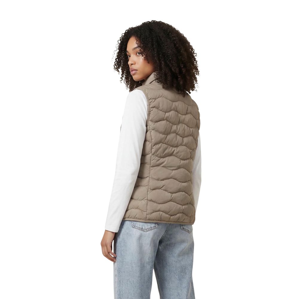 EA7 Emporio Armani Beige Polyester Sleeveless Jacket