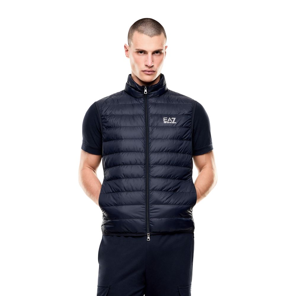 EA7 Emporio Armani Blue Polyamide Sleeveless Jacket