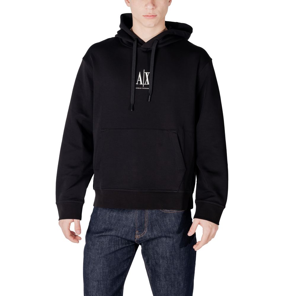 Armani Exchange Black Cotton Hoodie