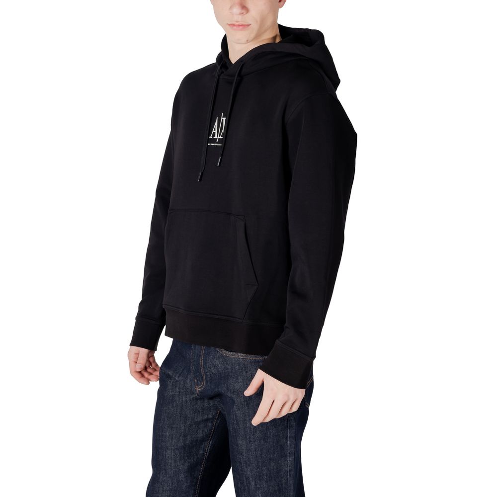 Armani Exchange Black Cotton Hoodie