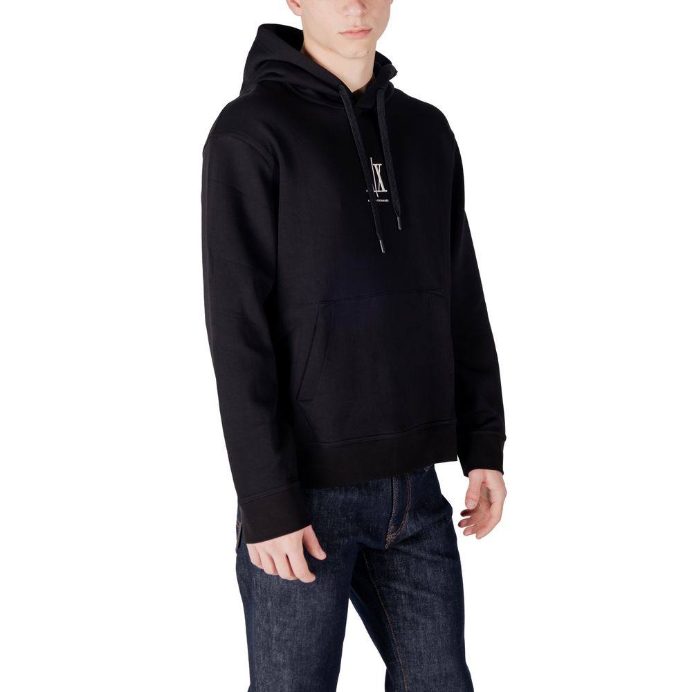 Armani Exchange Black Cotton Hoodie