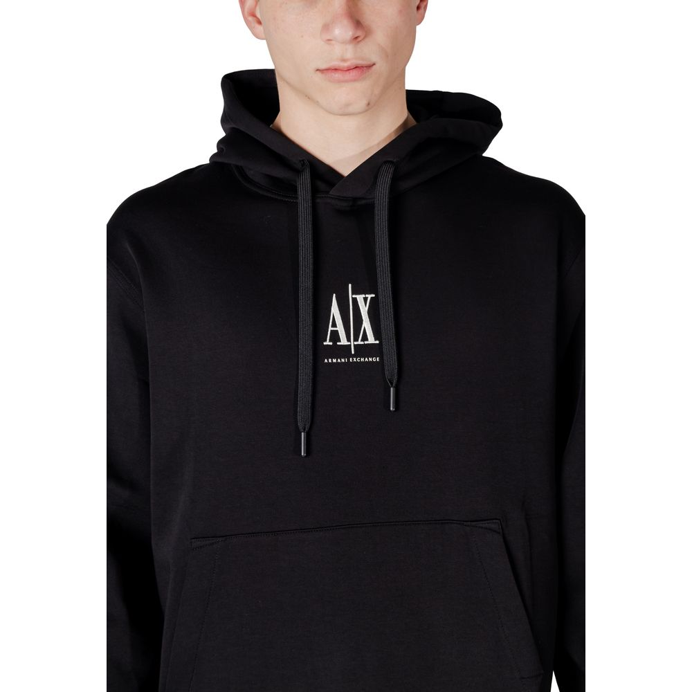 Armani Exchange Black Cotton Hoodie