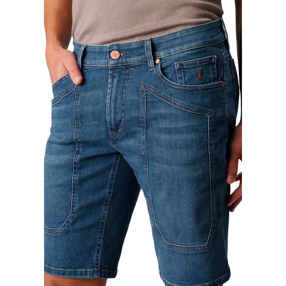 Jeckerson Blue Recycled Cotton Bermuda Shorts