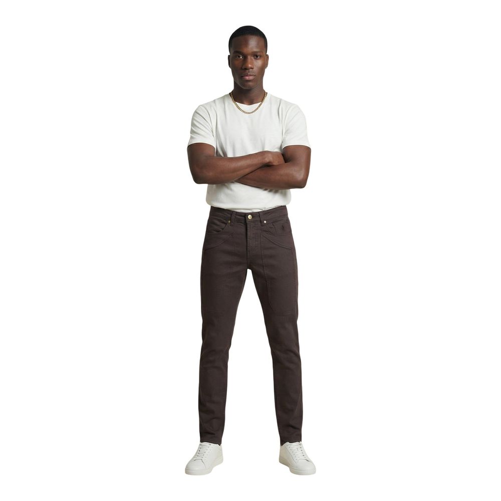 Jeckerson Brown Cotton Skinny Jeans