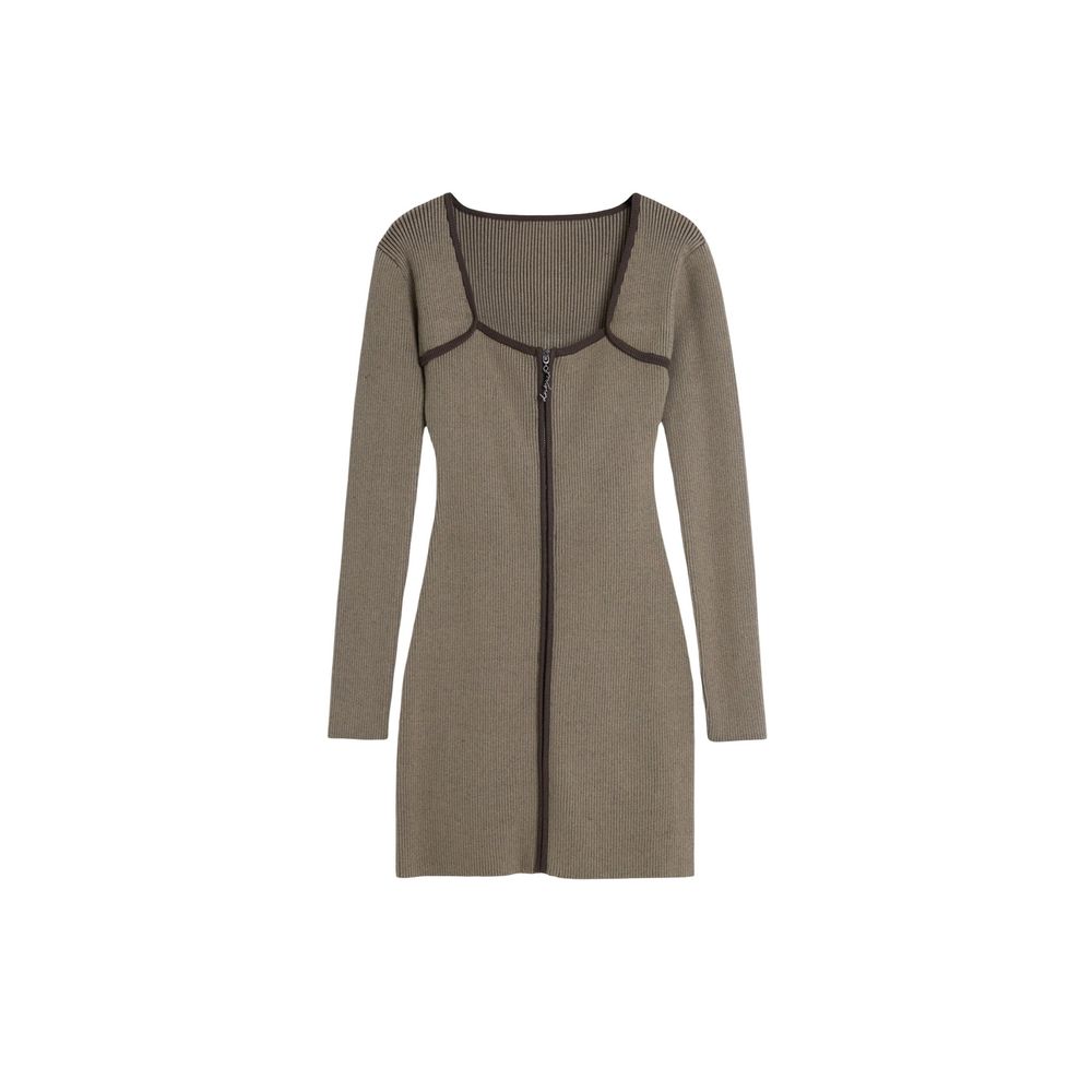 Desigual Brown Viscose Midi Dress