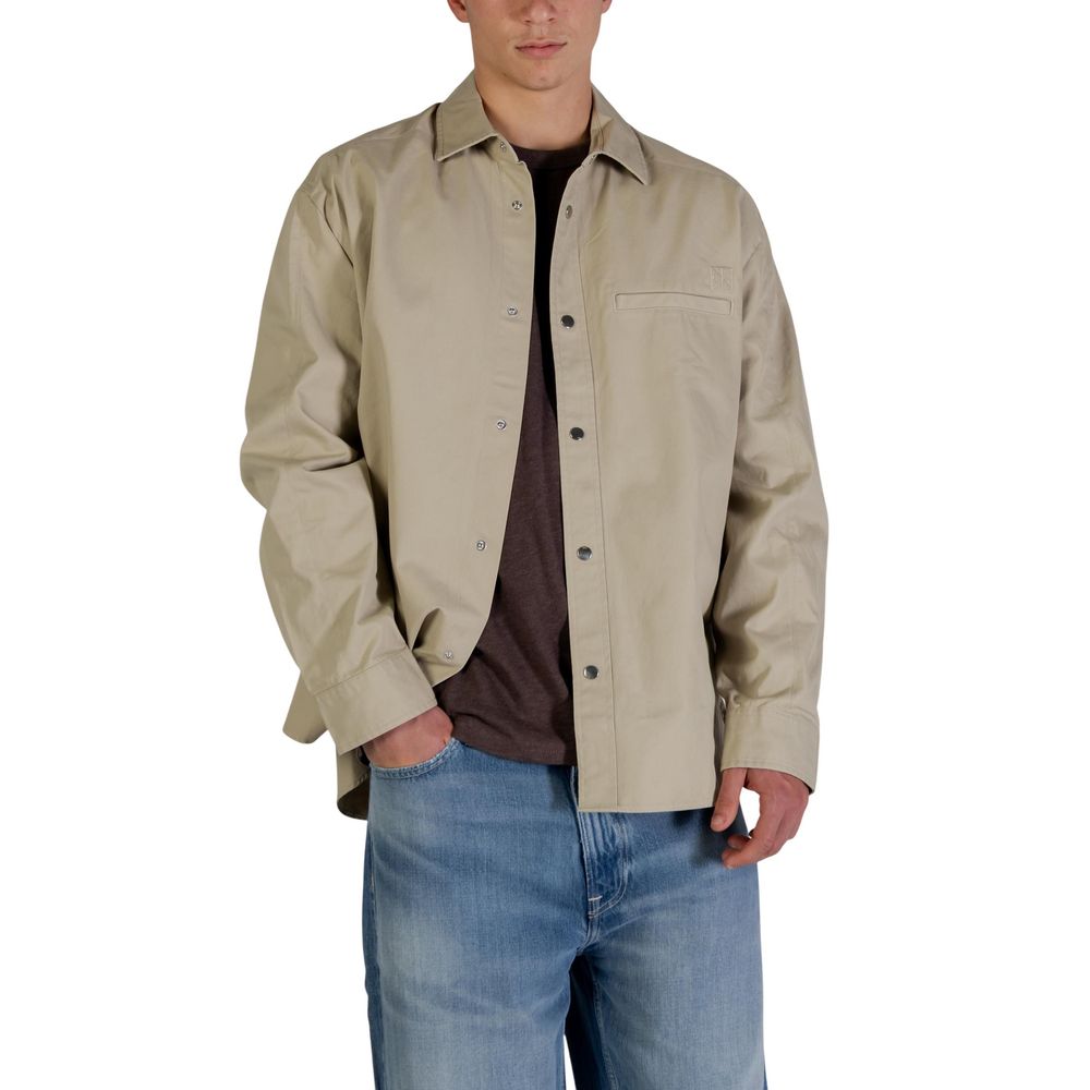 Calvin Klein Jeans Beige Cotton Full-Length Jacket