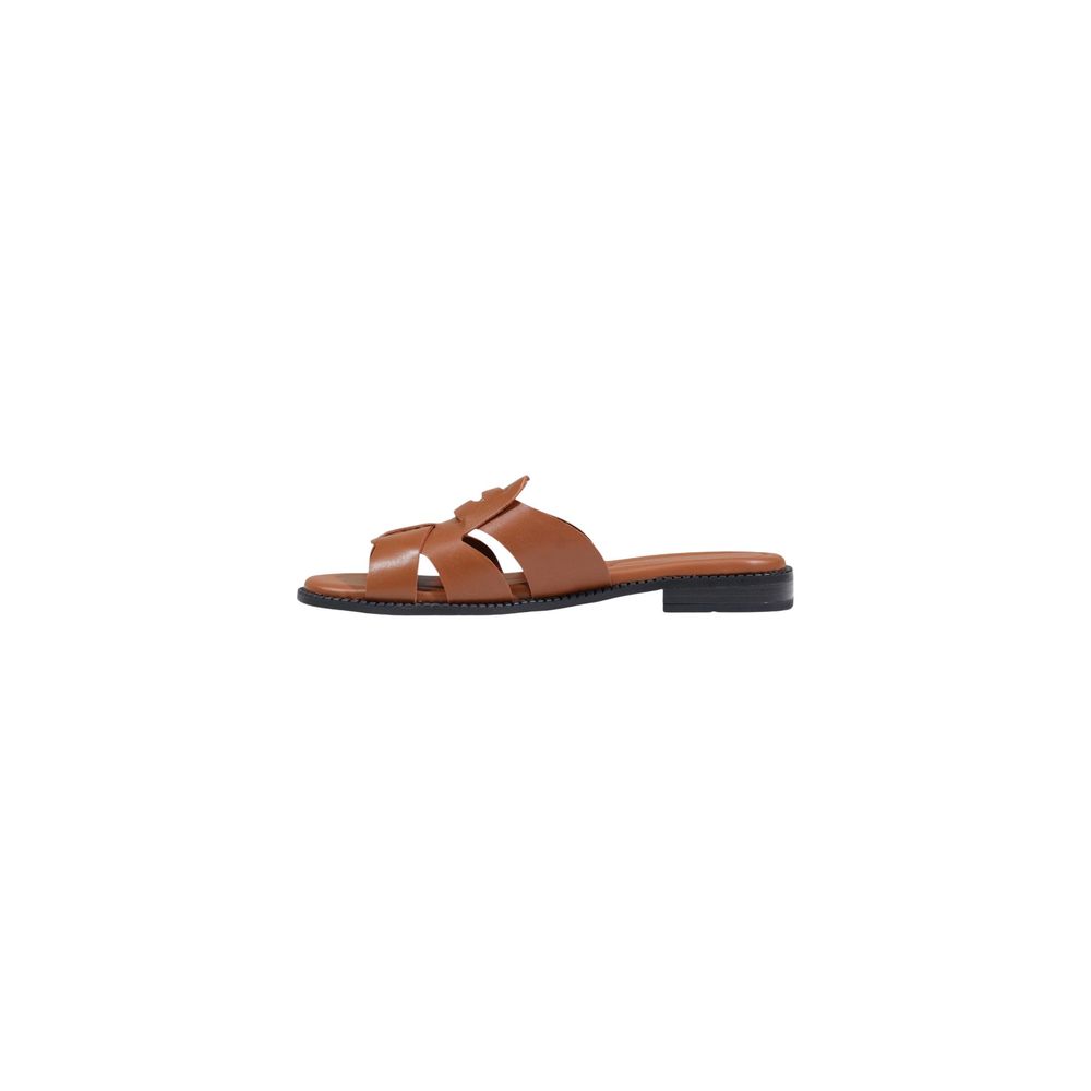Tommy Hilfiger Brown Leather Flat Sandals