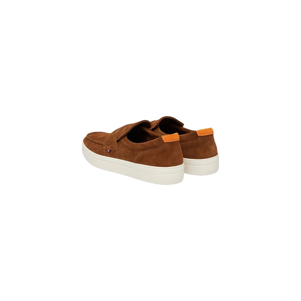 Tommy Hilfiger Brown Suede Leather Slip-On Loafers