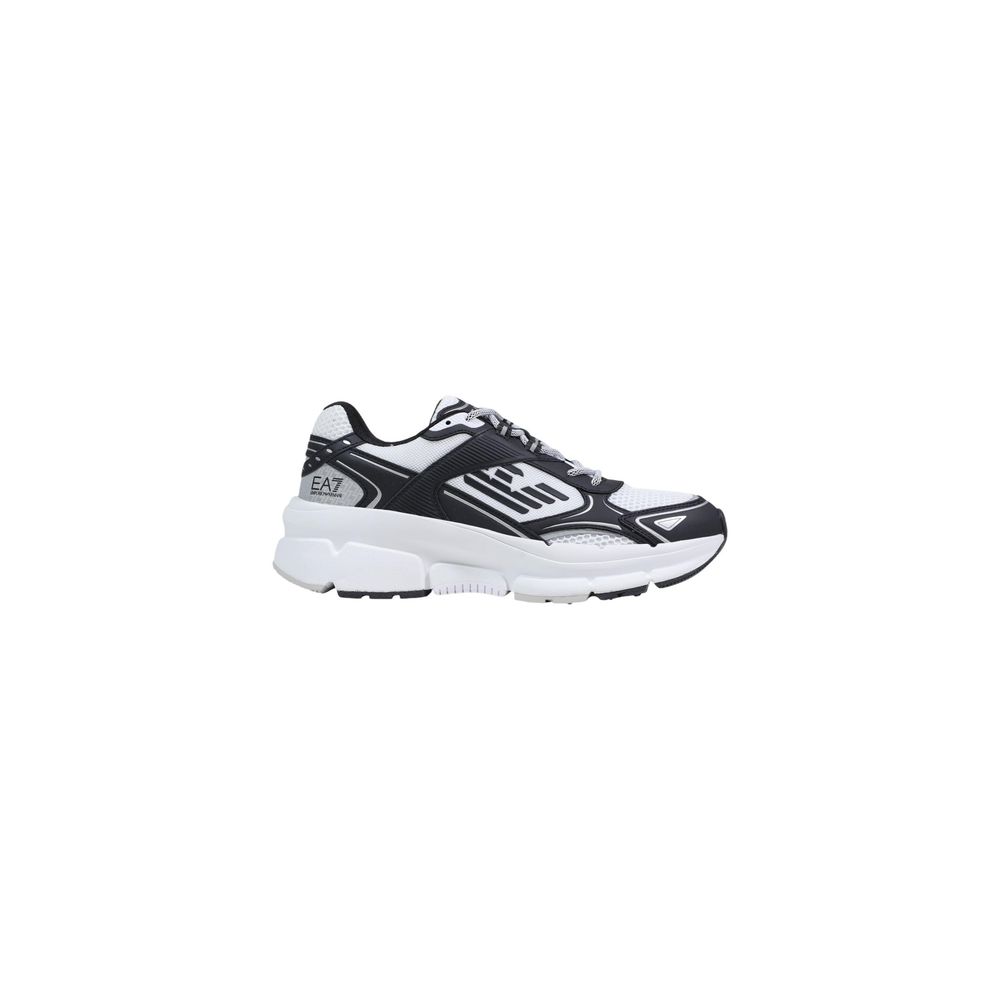 EA7 Emporio Armani Black And White Polyester Athletic Sneakers