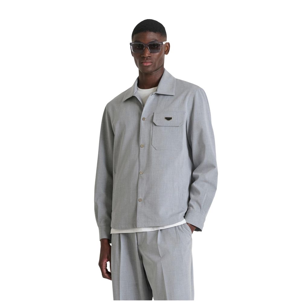Antony Morato Gray Polyester Dress Shirt