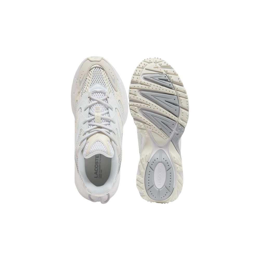 Lacoste White Recycled Polyester Athletic Sneakers