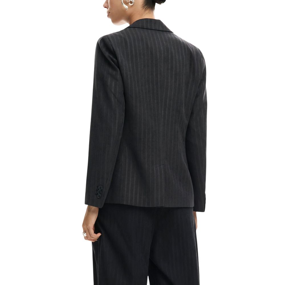 Desigual Gray Polyester Blazer