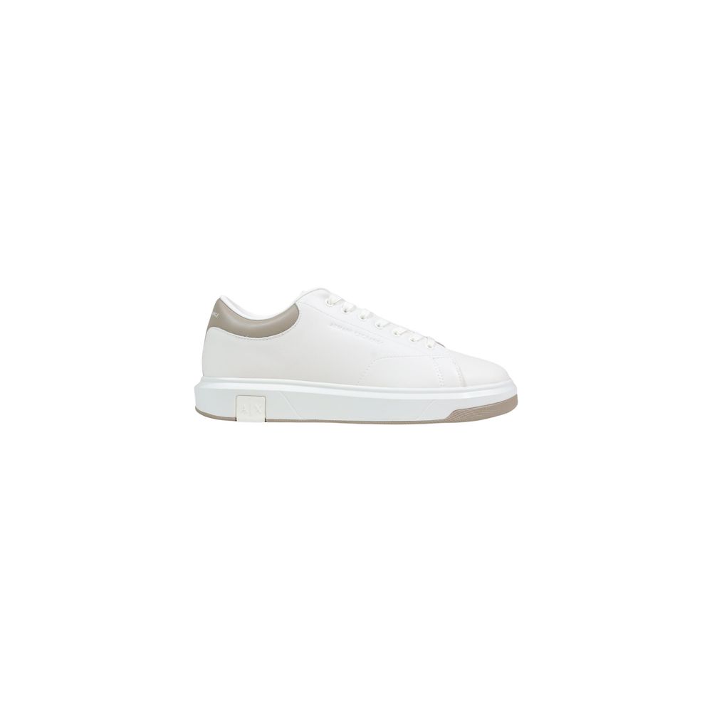 Armani Exchange Cream Leather Low Top Sneakers