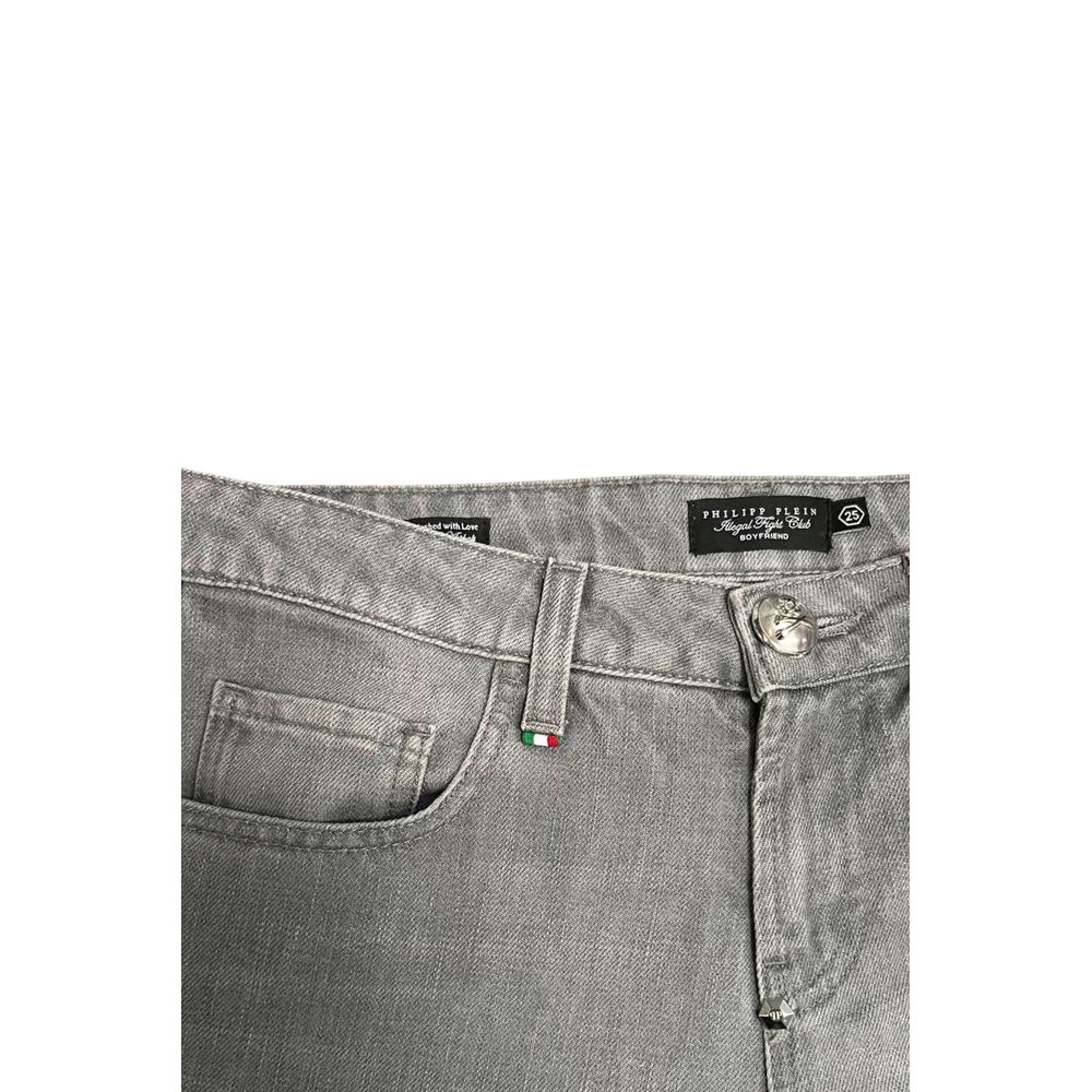 Philipp Plein Grey Cotton Women's Jeans