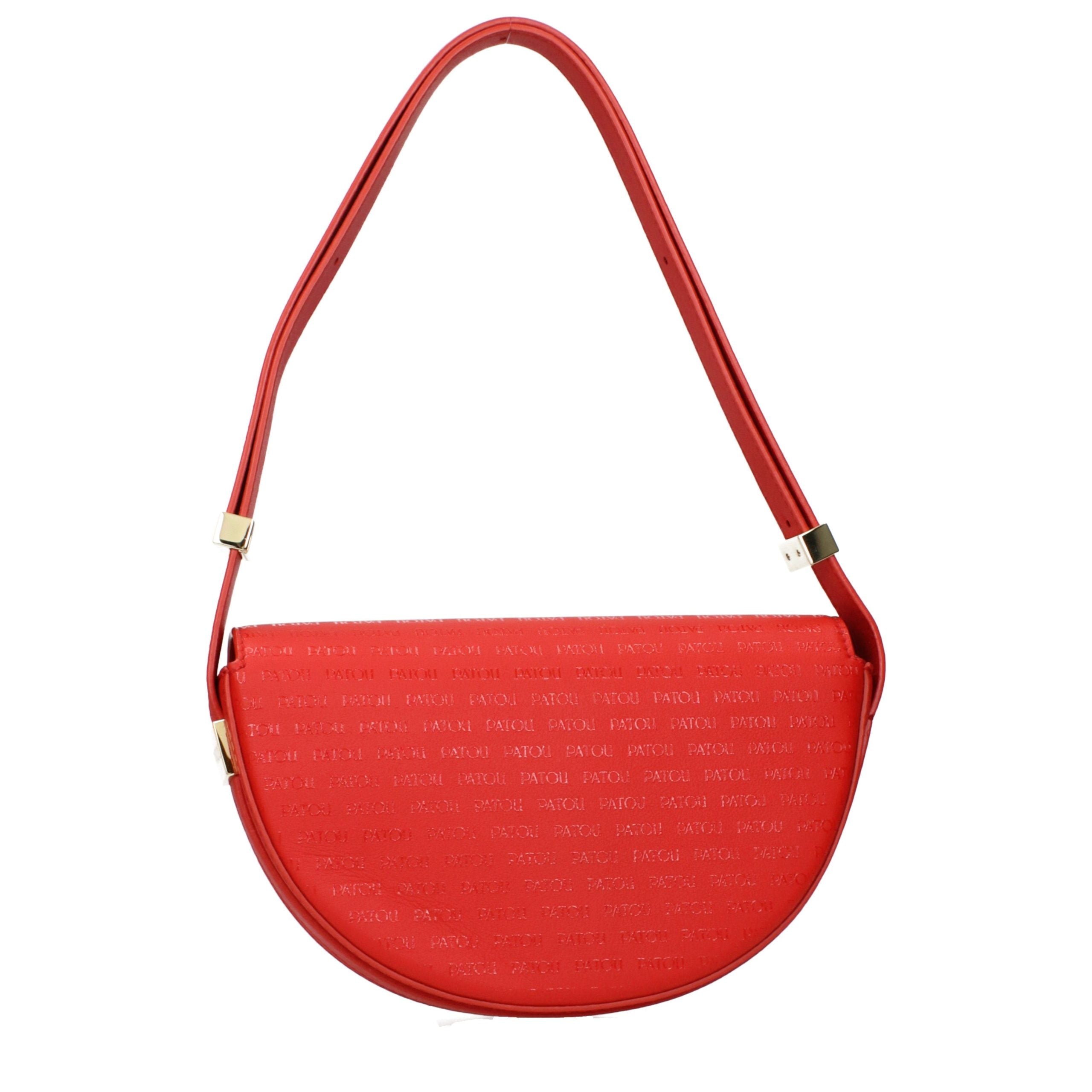 Patou Red Leather Shoulder Bag