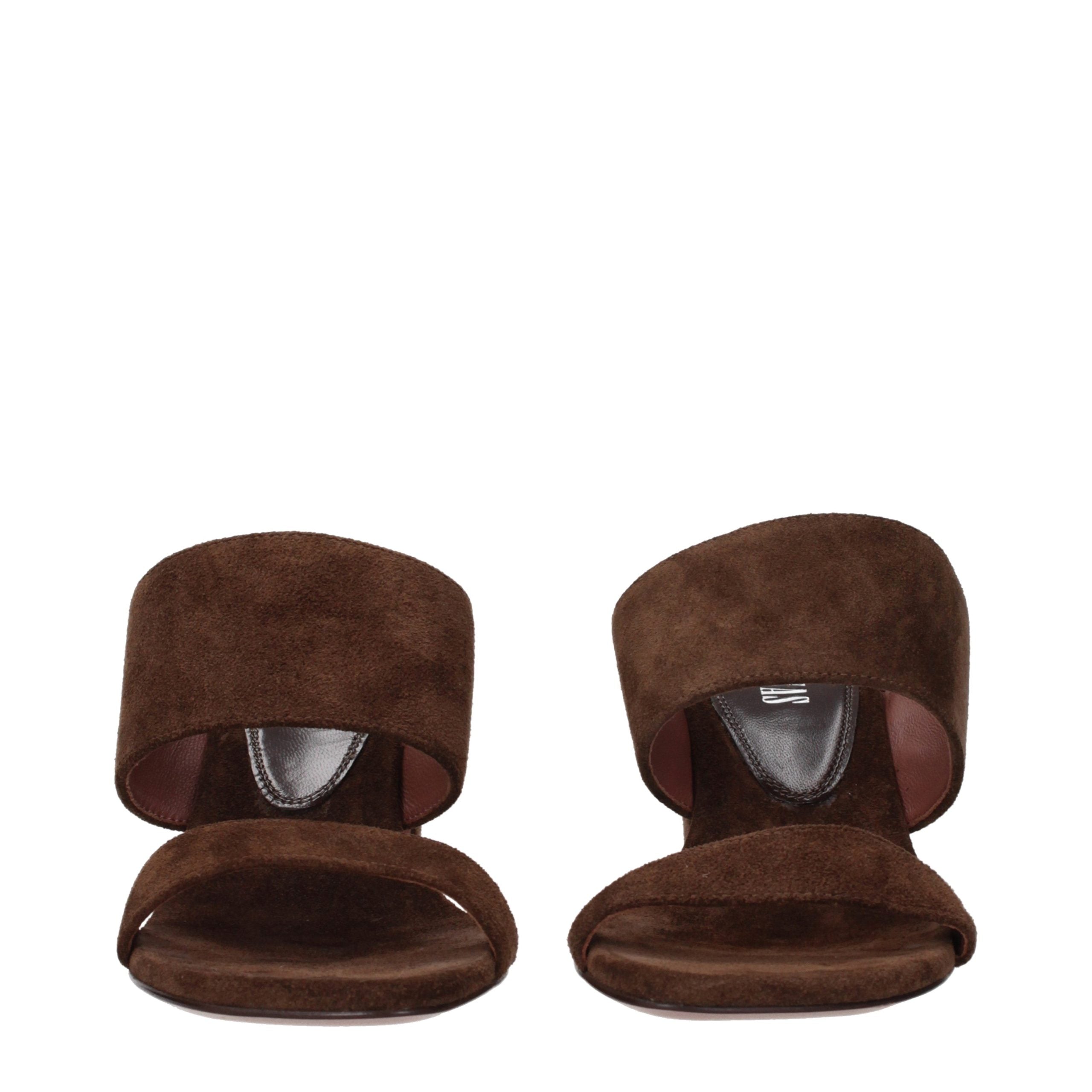 Paris Texas Brown Leather Platform Sandals
