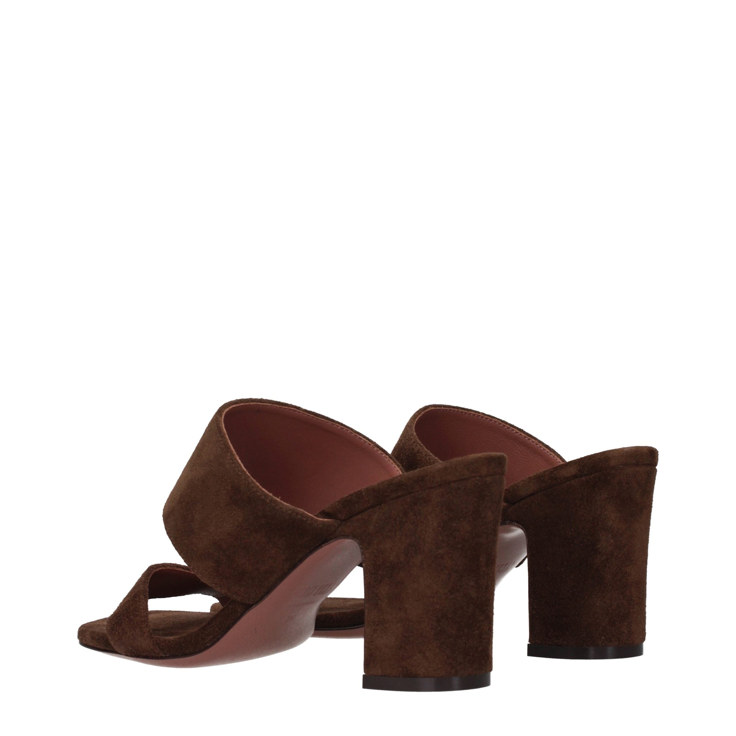 Paris Texas Brown Leather Platform Sandals