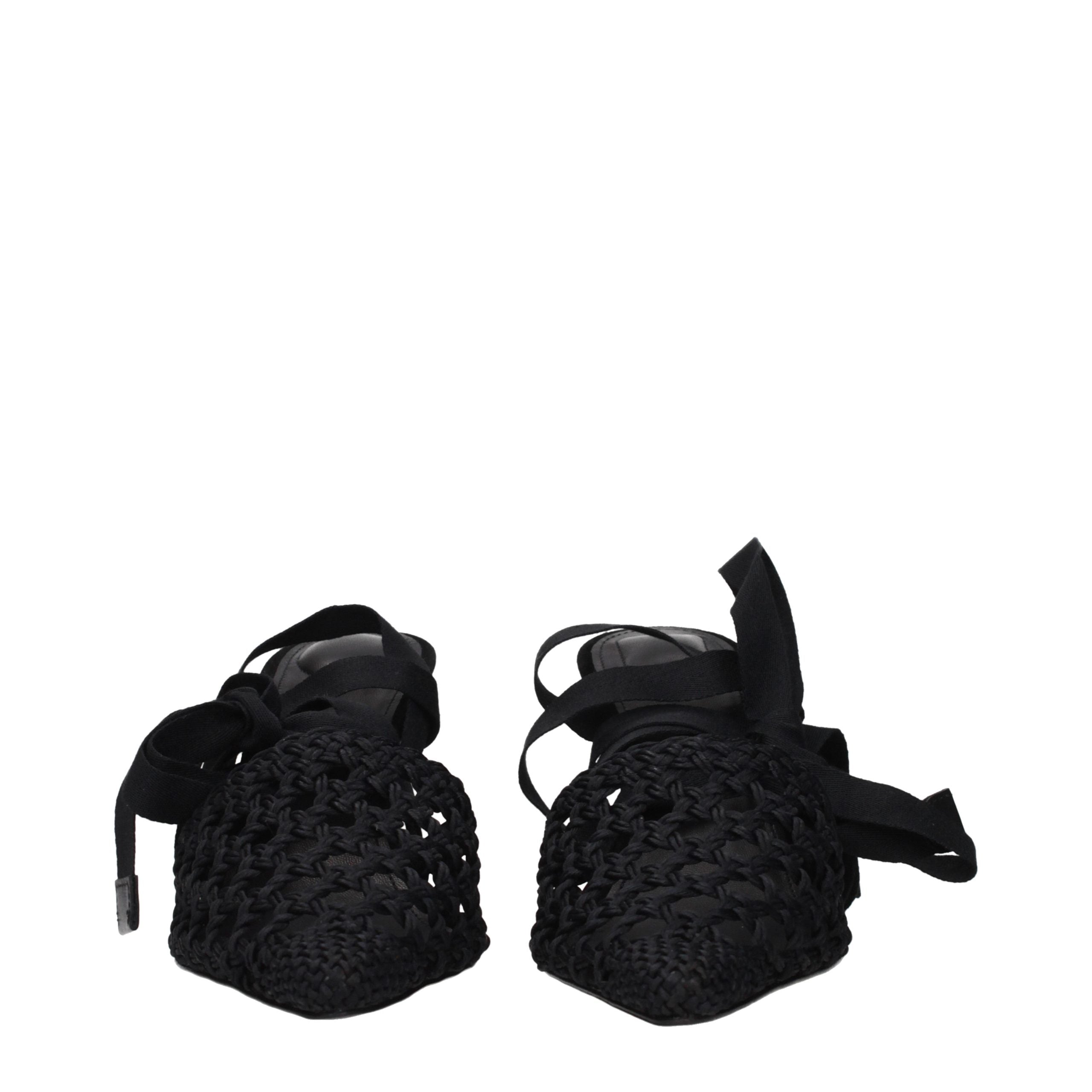 Jacquemus Black Fabric Strap-On Sandals
