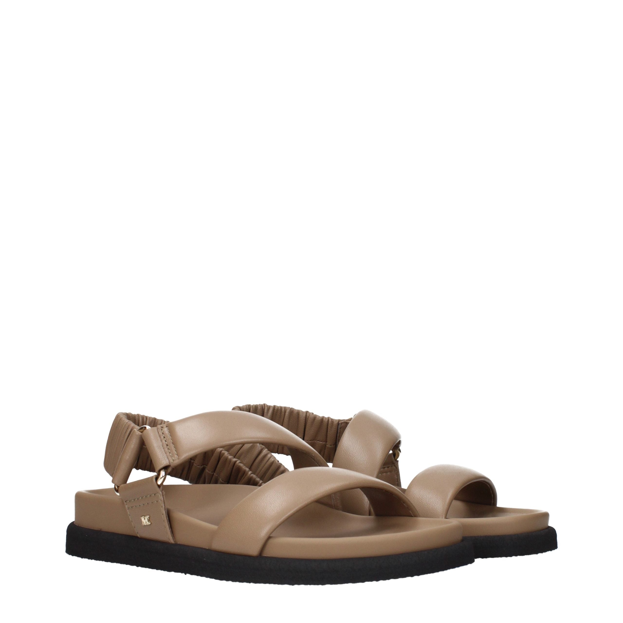 Max Mara Brown Leather Flat Sandals