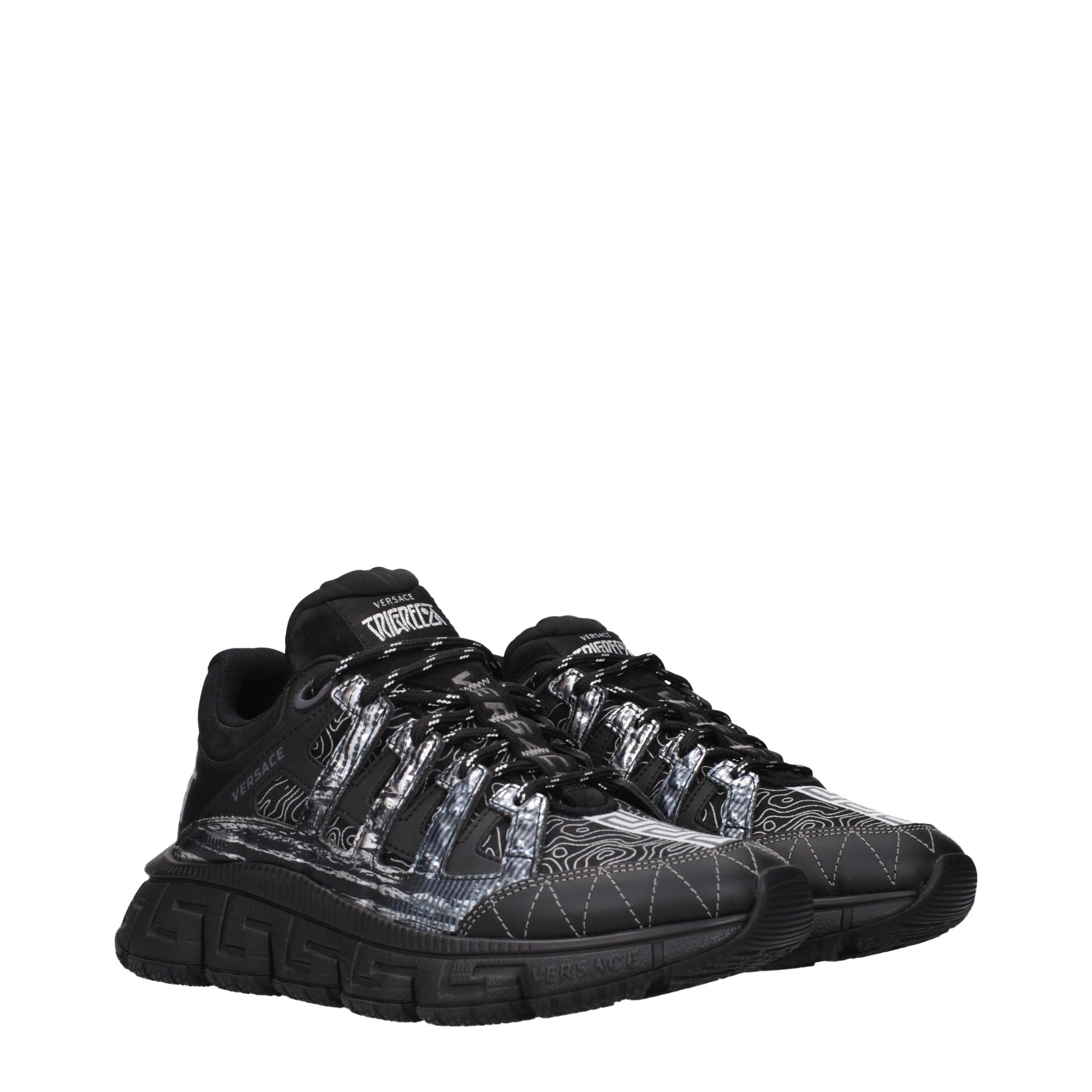 Versace Black Fabric Athletic Sneakers