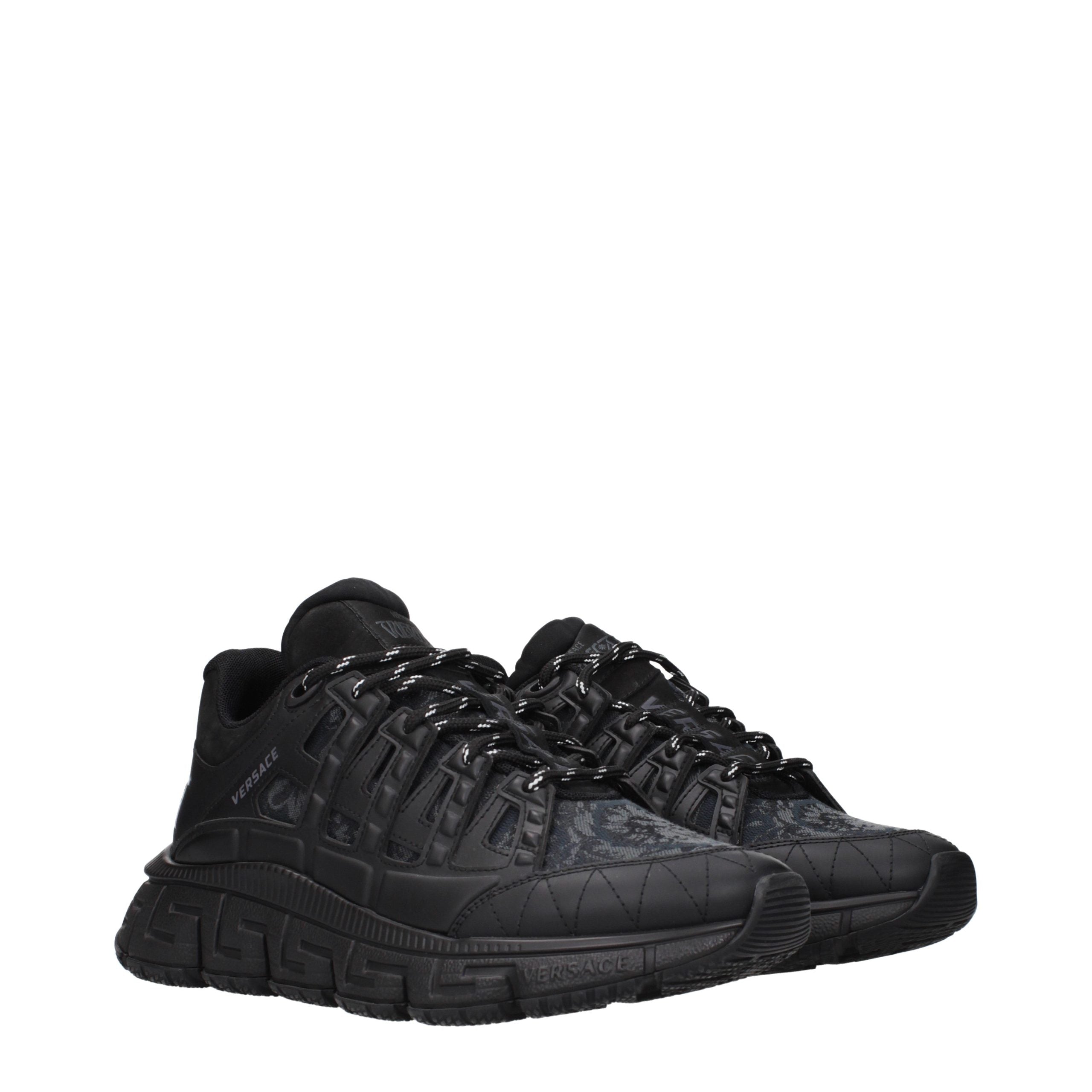 Versace Black Fabric Athletic Sneakers